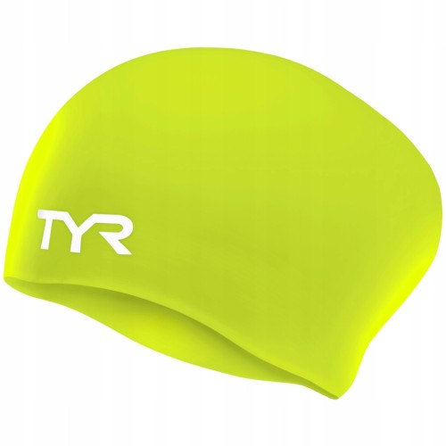 Czepek pływacki na basen silikonowy na długie włosy TYR LCSL/327 limonkowy