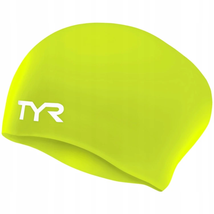 Czepek pływacki na basen silikonowy na długie włosy TYR LCSL/327 limonkowy