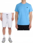 Męski komplet na lato t-shirt + spodenki 4F TSHM2669 34S+SHOM0836 27M  niebieski/j.szary