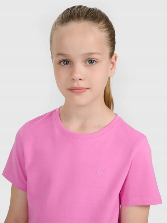 Dziecięca koszulka bawełniana 4F TSHF2397 54S c.różowy