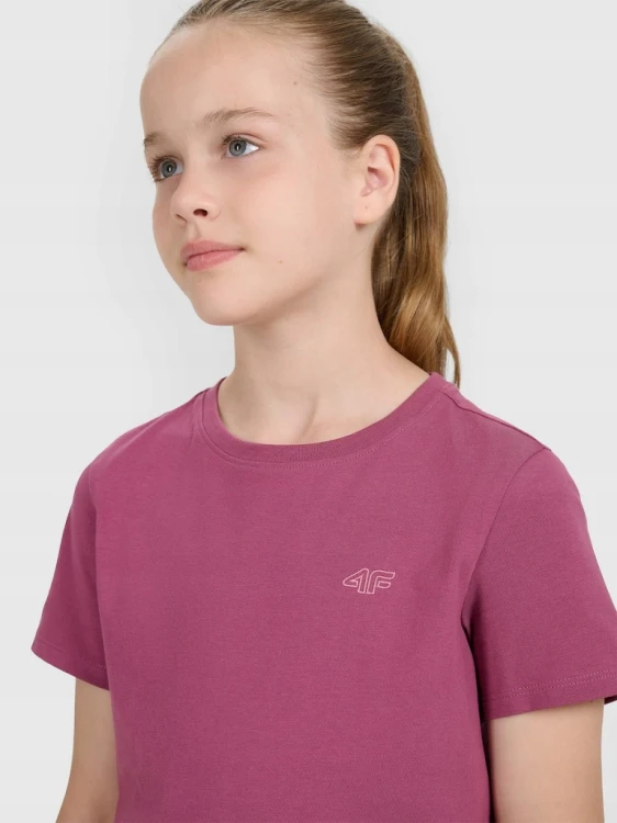 Dziecięca koszulka bawełniana 4F TSHF2397 50S fioletowy