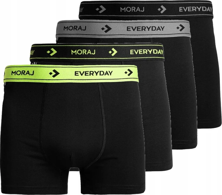 Męskie bokserki bawełniane Moraj MBX550-412 4-pak czarny