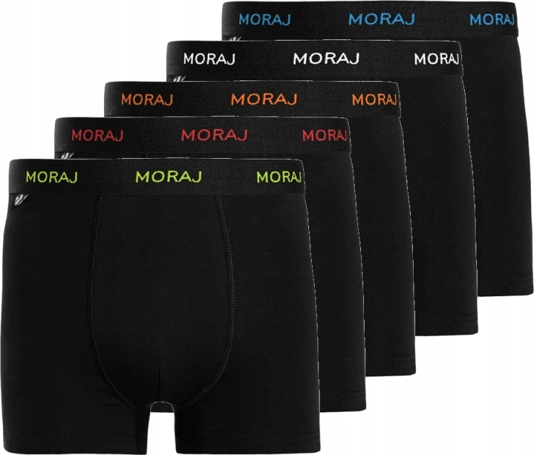 Męskie bokserki bawełniane Moraj MBX550-410 5-pak czarny