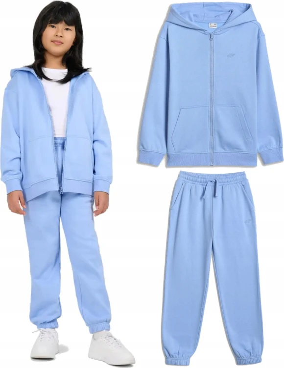 Dziewczęcy dres 4F komplet bluza + spodnie 33S niebieski