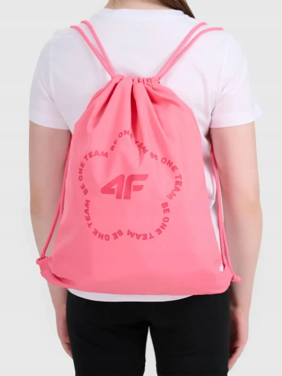 Dziewczęcy komplet sportowy 4F strój na WF APSF071 90S biały/czarny/różowy