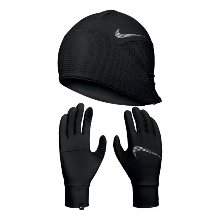 Zestaw do biegania Nike czapka + rękawiczki 0595.082 czarny