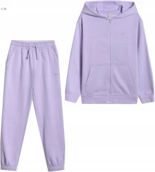Dziewczęcy dres 4F komplet bluza + spodnie fioletowy 51S 122 cm