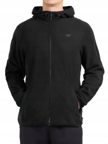 Męski polar z kapturem 4F bluza polarowa FLEM488 20S czarny