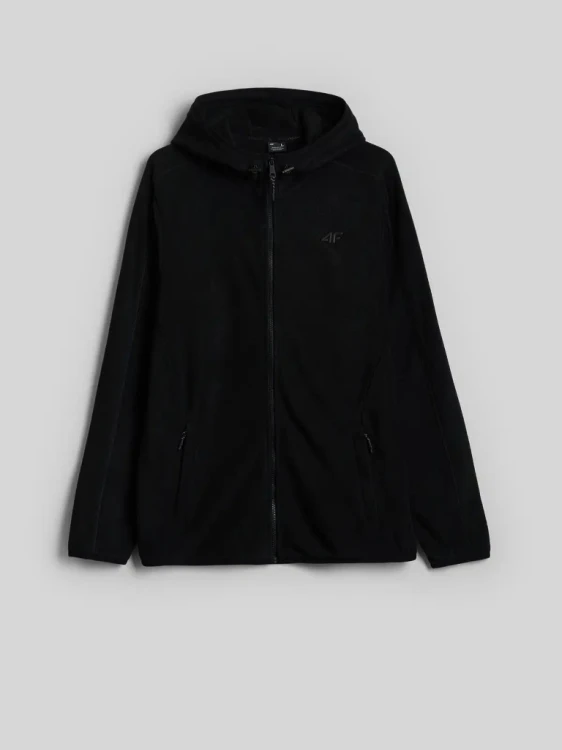 Męski polar z kapturem 4F bluza polarowa FLEM488 20S czarny