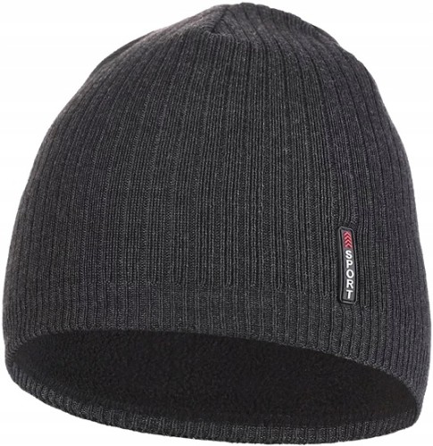 Czapka męska zimowa beanie klasyczna Moraj DCM1000-005 grafit