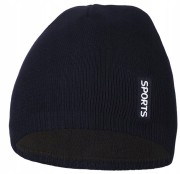 Czapka męska zimowa beanie klasyczna Moraj DCM1000-006 granatowy