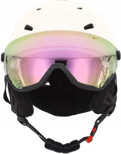 Kask narciarski 4F z szybą HELU131 11S  złamana biel