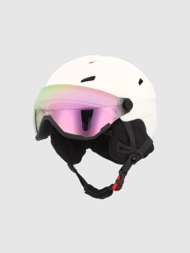 Kask narciarski 4F z szybą HELU131 11S  złamana biel
