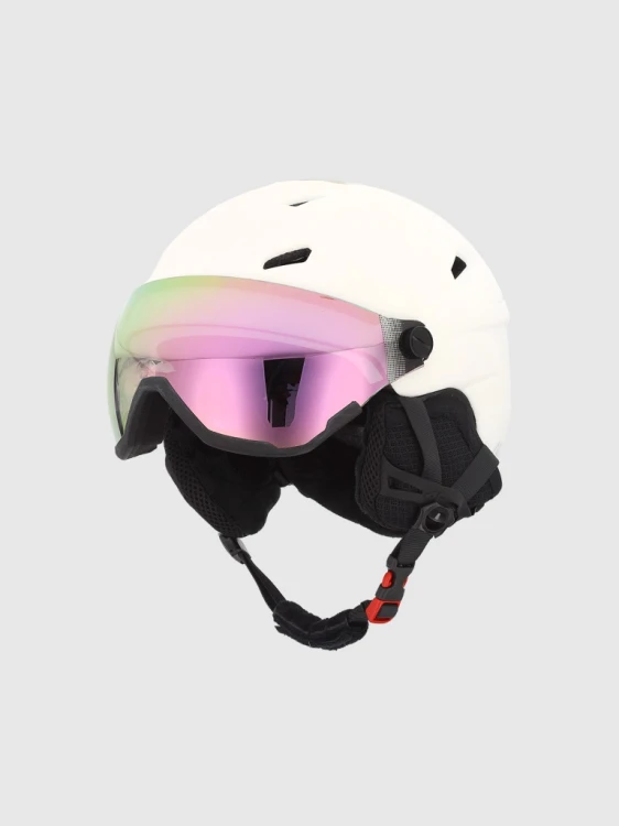 Kask narciarski 4F z szybą HELU131 11S  złamana biel