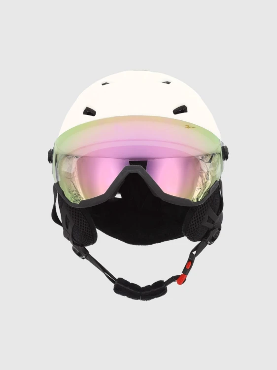 Kask narciarski 4F z szybą HELU131 11S  złamana biel