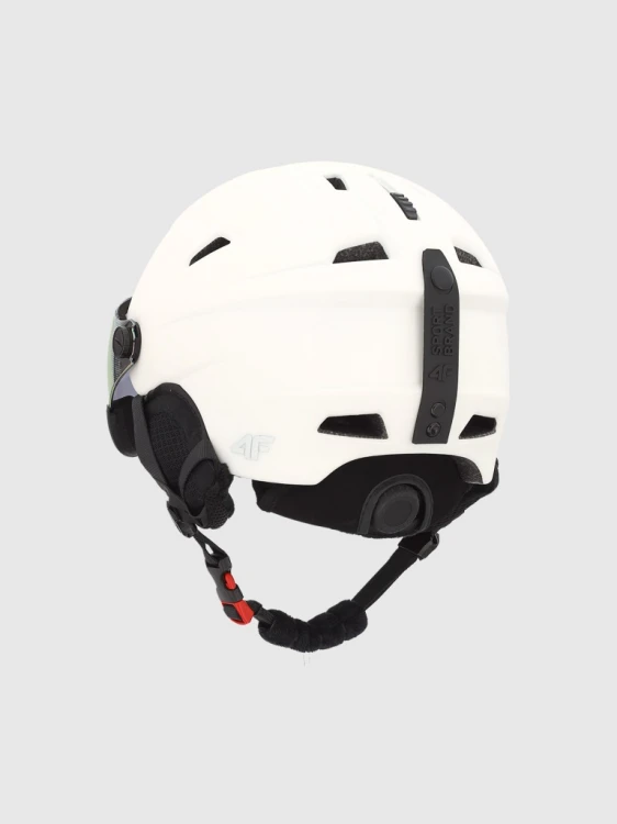 Kask narciarski 4F z szybą HELU131 11S  złamana biel