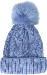 Czapka damska zimowa 4F z pomponem CAPF411 32S denim