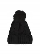 Czapka damska zimowa 4F z pomponem CAPF411 21S czarny