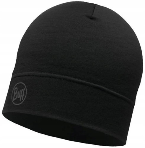 Cienka czapka Buff Merino Lightweight beanie 113013.999 czarny