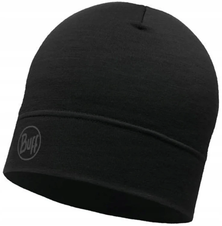 Cienka czapka Buff Merino Lightweight beanie 113013.999 czarny