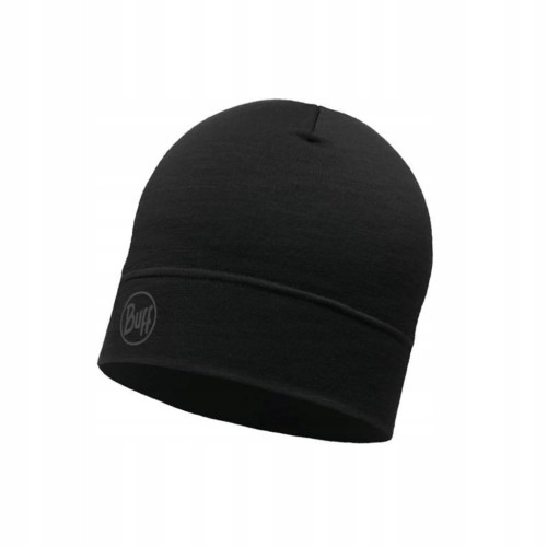 Cienka czapka Buff Merino Lightweight beanie 113013.999 czarny
