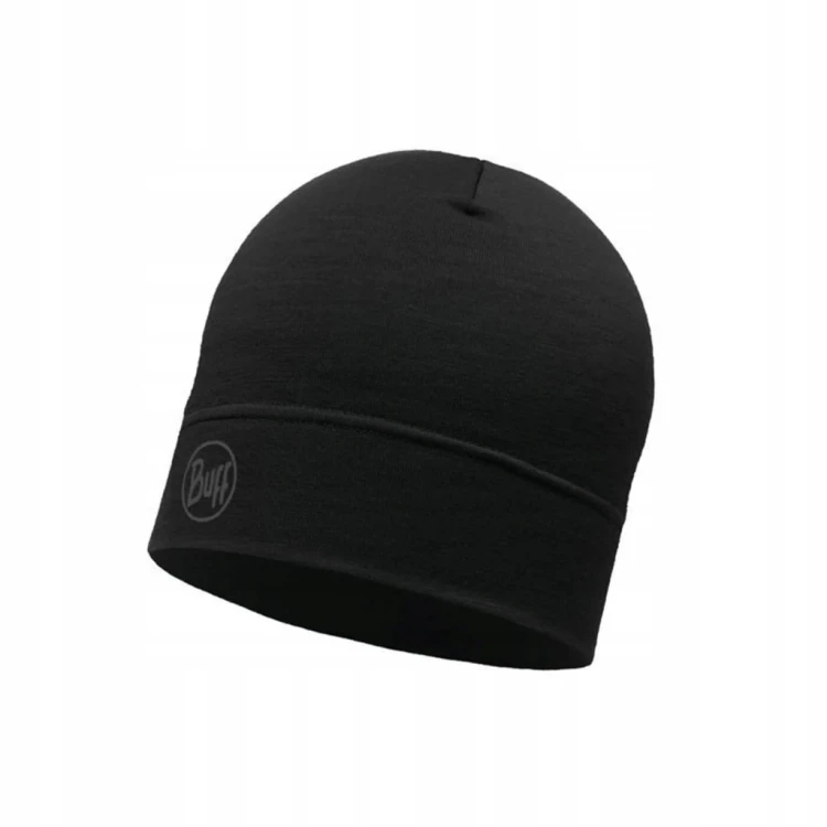 Cienka czapka Buff Merino Lightweight beanie 113013.999 czarny