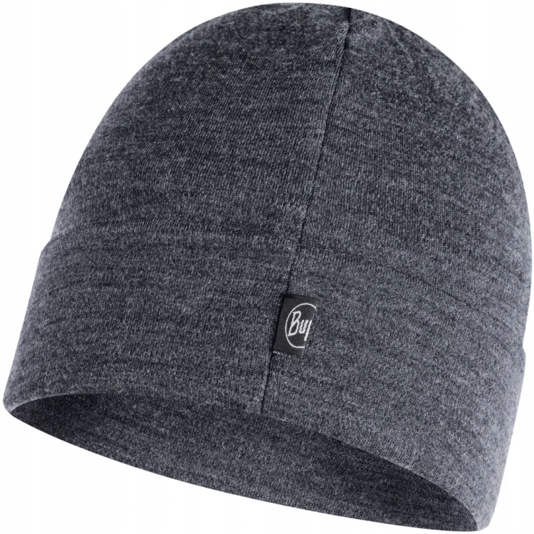 Ciepła czapka Buff MERINO HEAVYWEIGHT BEANIE 111170/937 szary