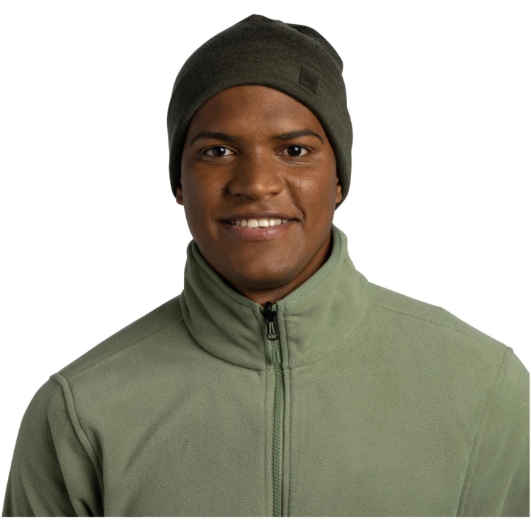 Ciepła czapka Buff MERINO HEAVYWEIGHT BEANIE 111170/843 khaki