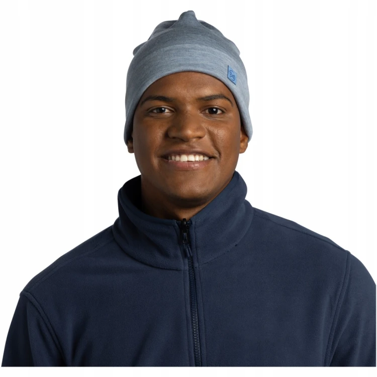 Ciepła czapka Buff MERINO HEAVYWEIGHT BEANIE 111170/704 niebieski