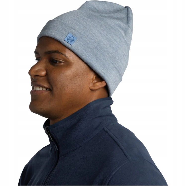 Ciepła czapka Buff MERINO HEAVYWEIGHT BEANIE 111170/704 niebieski