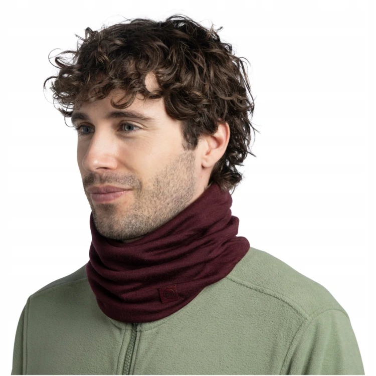 Komin chusta na szyję Buff bandana merino heavyweight 113018-653 bordowy