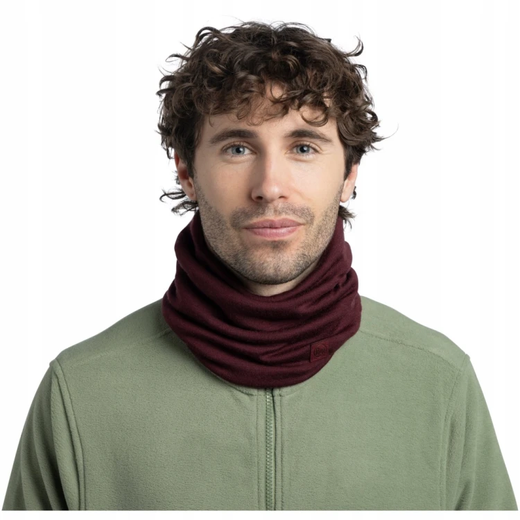 Komin chusta na szyję Buff bandana merino heavyweight 113018-653 bordowy