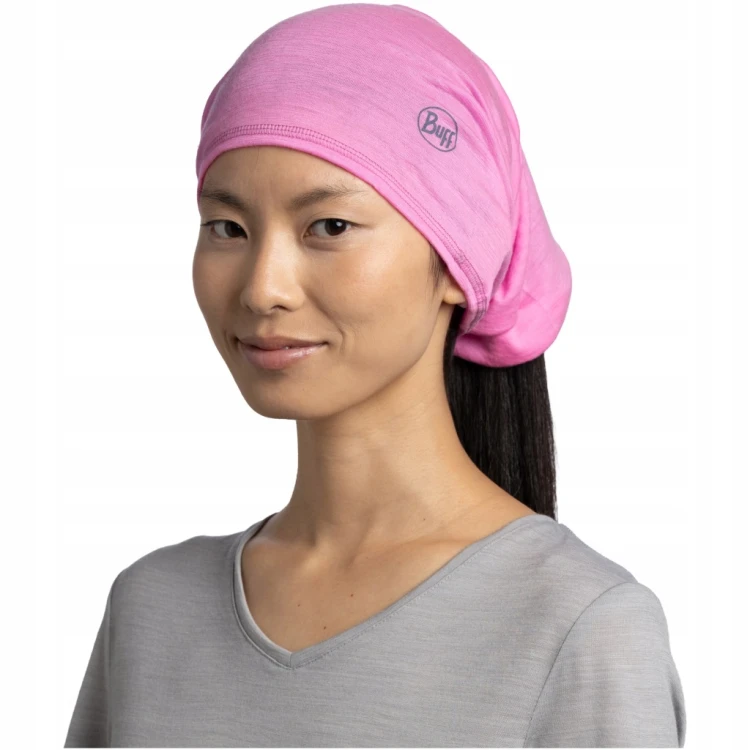 Komin bandana chusta BUFF Merino Lightweight 113010 568 różowy