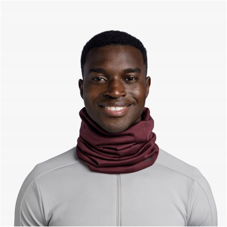 Komin bandana chusta BUFF Merino Lightweight 113010 653 bordowy