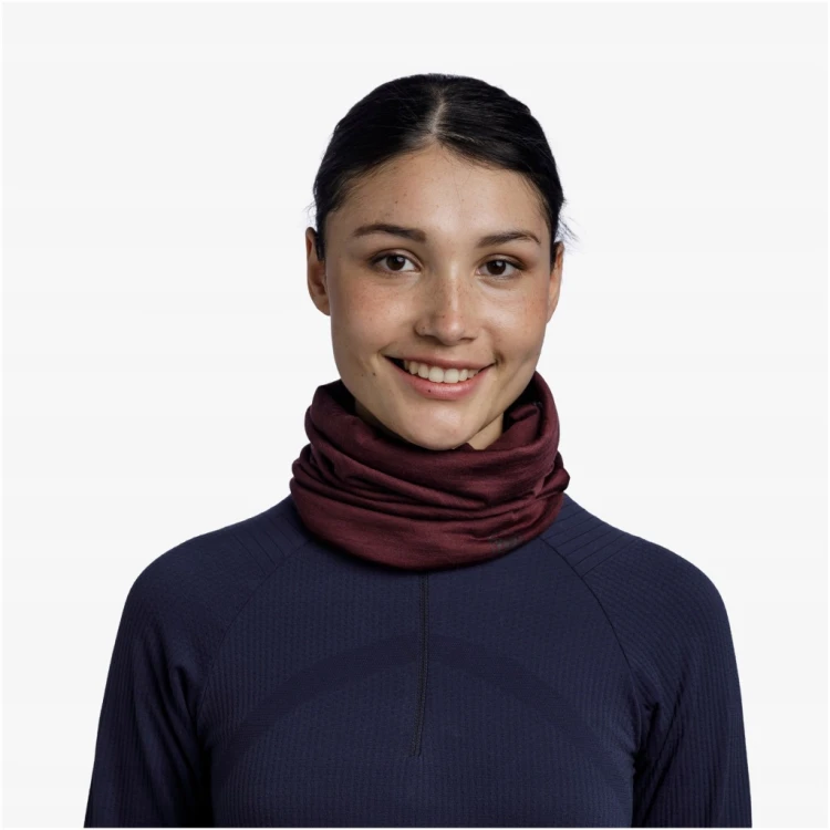 Komin bandana chusta BUFF Merino Lightweight 113010 653 bordowy